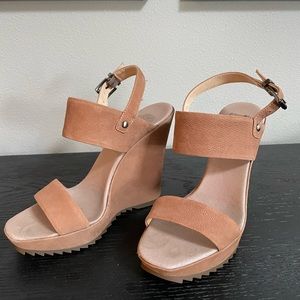 Vince Camuto nubuck suede wedges.